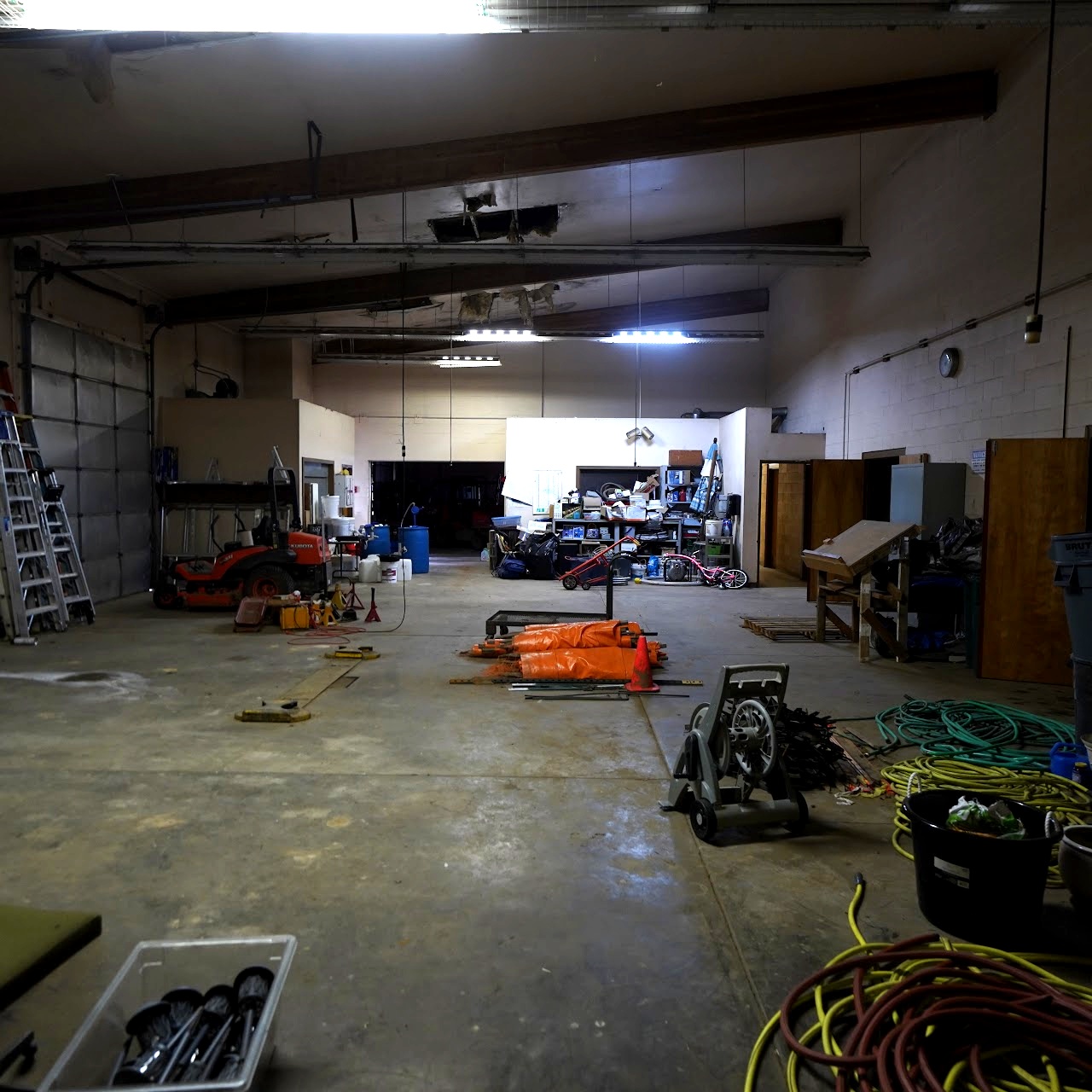 Earlier photograph of the auto shop; not current condition